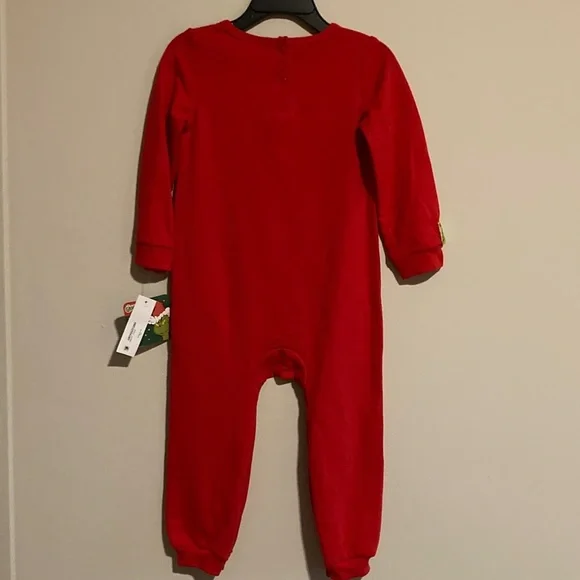 Dr. Seuss Festive Red Grinch Footie - Picture 3 of 7